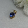 925 Sterling Silver Gold Plated Blue Spinel Pendant Length 0.75 Inch