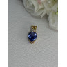 925 Sterling Silver Gold Plated Blue Spinel Pendant Length 0.75 Inch