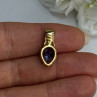 925 Sterling Silver Gold Plated Blue Spinel Pendant Length 0.75 Inch