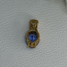 925 Sterling Silver Gold Plated Blue Spinel Pendant Length 0.75 Inch