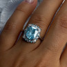 Beautiful 925 Sterling Silver Topaz & Beryl Ring Size 8