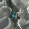 Beautiful 925 Sterling Silver Topaz & Beryl Ring Size 8