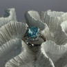 Beautiful 925 Sterling Silver Topaz & Beryl Ring Size 8
