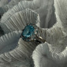 Beautiful 925 Sterling Silver Topaz & Beryl Ring Size 8