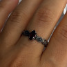 925 Sterling Silver Garnet Ring Size 9.5