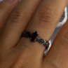 925 Sterling Silver Garnet Ring Size 9.5