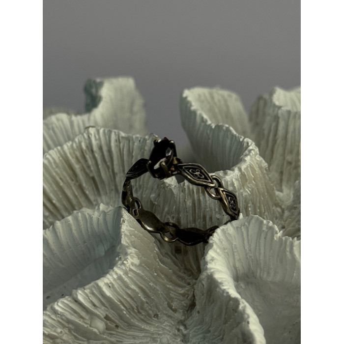 925 Sterling Silver Garnet Ring Size 9.5