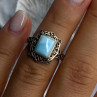 925 Sterling Silver Bbj Larimar Ring Size 5