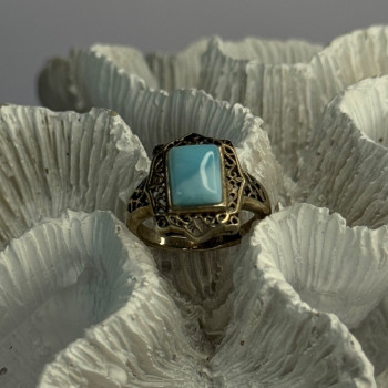 925 Sterling Silver Bbj Larimar Ring Size 5