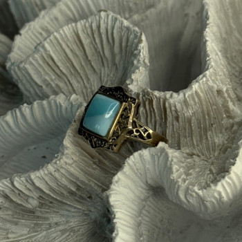 925 Sterling Silver Bbj Larimar Ring Size 5