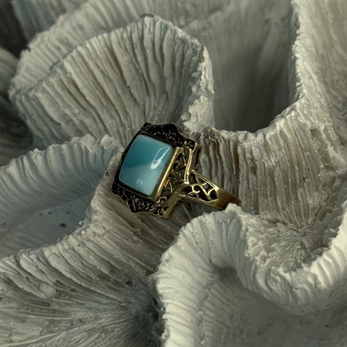 925 Sterling Silver Bbj Larimar Ring Size 5