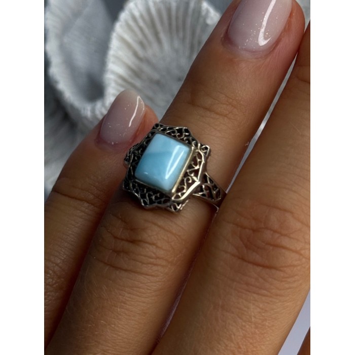 925 Sterling Silver Bbj Larimar Ring Size 5