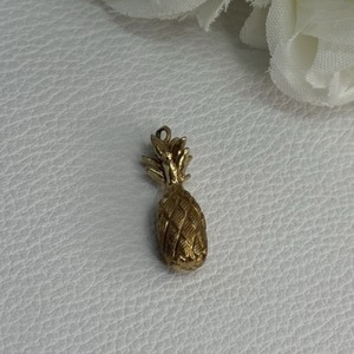 14K Yellow Gold Pineapple Pendant Length 0.85