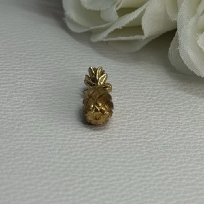 14K Yellow Gold Pineapple Pendant Length 0.85