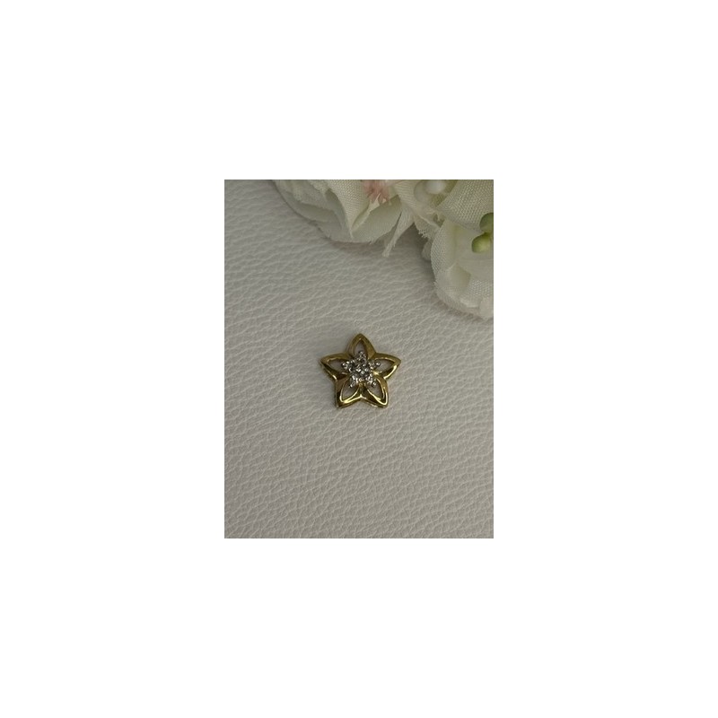 10K YELLOW GOLD DIAMOND STAR PENDANT LENGTH 0.50 INCH