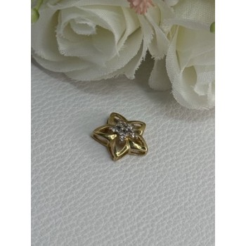 10K YELLOW GOLD DIAMOND STAR PENDANT LENGTH 0.50 INCH