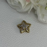 10K Yellow Gold Diamond Star Pendant Length 0.50 Inch