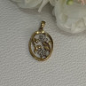 10K Yellow Gold Diamonds Flowers Pendant Length 0.95 Inch