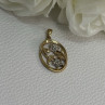 10K Yellow Gold Diamonds Flowers Pendant Length 0.95 Inch