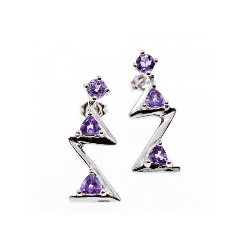 925 STERLING SILVER TOURMALINE EARRINGS ITALY