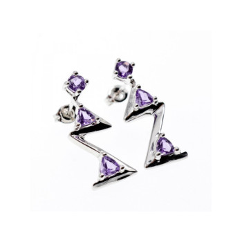 925 STERLING SILVER TOURMALINE EARRINGS ITALY