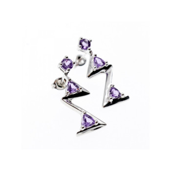 925 STERLING SILVER TOURMALINE EARRINGS ITALY