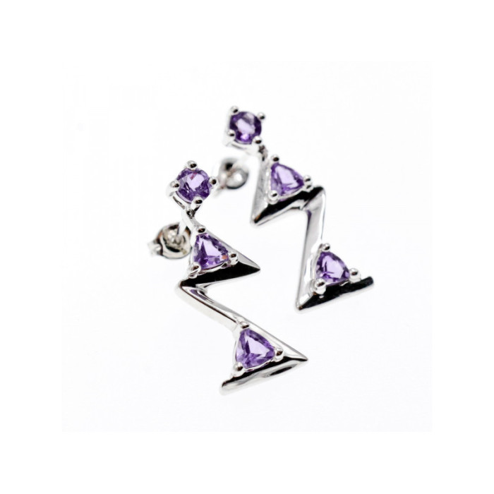 925 STERLING SILVER TOURMALINE EARRINGS ITALY