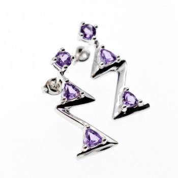925 Sterling Silver Tourmaline Earrings Italy