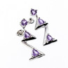 925 Sterling Silver Tourmaline Earrings Italy