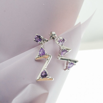 925 Sterling Silver Tourmaline Earrings Italy