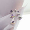 925 Sterling Silver Tourmaline Earrings Italy