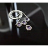 925 Sterling Silver Purple Tourmaline & Colorless Spinel Necklace Italy