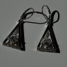 925 Sterling Silver Tycoon Cz Earrings Length 1.45 Inch