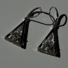 925 Sterling Silver Tycoon Cz Earrings Length 1.45 Inch