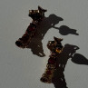 925 Sterling Silver Gold Plated Ruby & Diamond Earrings Length 0.77 Inch