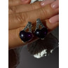 925 Sterling Silver Amethyst Heart & Marcasite Earrings Length 0.90 inch