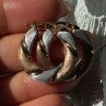 Beautiful 3 Color Gold Plated 925 Sterling Silver Earrings Length 1 Inch