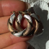 Beautiful 3 Color Gold Plated 925 Sterling Silver Earrings Length 1 Inch