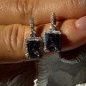Shiny 925 Sterling Silver Alexandrite & Crystal Earrings