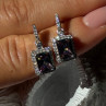 Shiny 925 Sterling Silver Alexandrite & Crystal Earrings