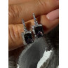Shiny 925 Sterling Silver Alexandrite & Crystal Earrings
