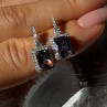 Shiny 925 Sterling Silver Alexandrite & Crystal Earrings