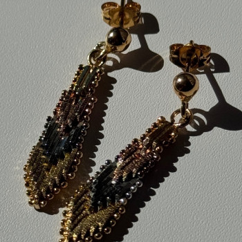 925 Sterling Silver 3 Colors Gold Plated Italy Earrings
