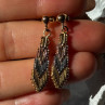 925 Sterling Silver 3 Colors Gold Plated Italy Earrings