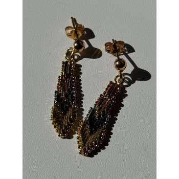 925 Sterling Silver 3 Colors Gold Plated Italy Earrings