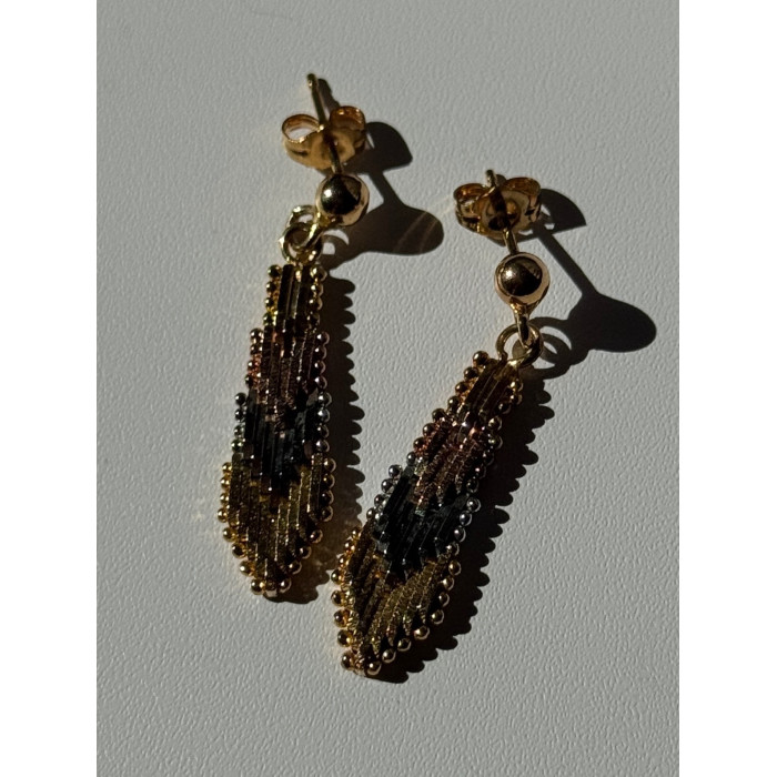 925 Sterling Silver 3 Colors Gold Plated Italy Earrings