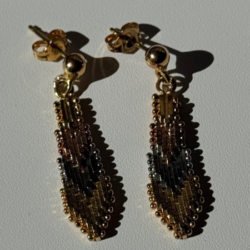 925 Sterling Silver 3 Colors Gold Plated Italy Earrings
