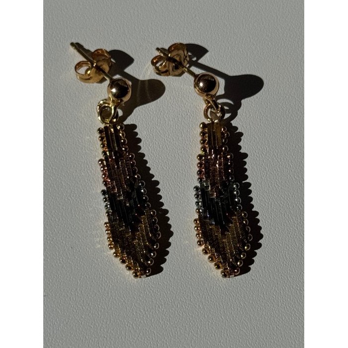 925 Sterling Silver 3 Colors Gold Plated Italy Earrings