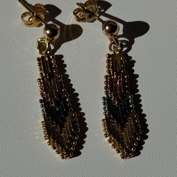 925 Sterling Silver 3 Colors Gold Plated Italy Earrings