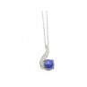 14K WHITE GOLD SAPPHIRE BLUE STAR CHAIN WITH PENDANT